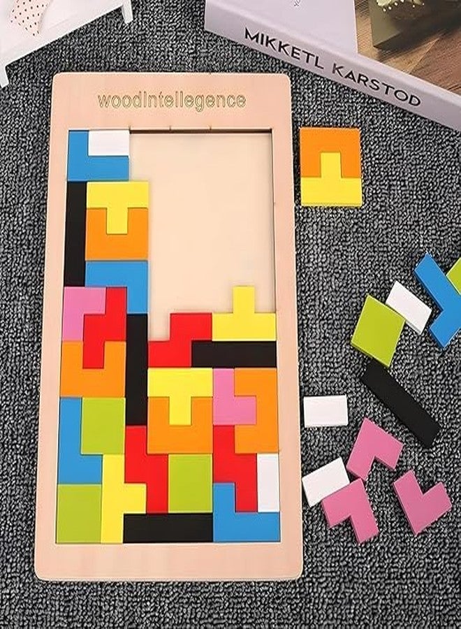 NEKSTY Wooden Tangram and Shapes Pegged Knob Toy Combo | 2 Puzzle Boards for Toddlers 2+ | Boosts Fine Motor Skills Shape Recognition Logic and Creativity | Safe Durable Learning Toy - Image 2